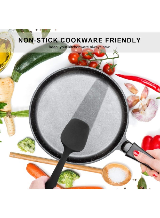 Silicone Spatula Set - 6 Piece Non-Stick Rubber Spatula Set with Stainless Steel Core - Heat-Resistant Spatula Kitchen Utensils Set for Cooking, Baking and Mixing - Black - Image 5